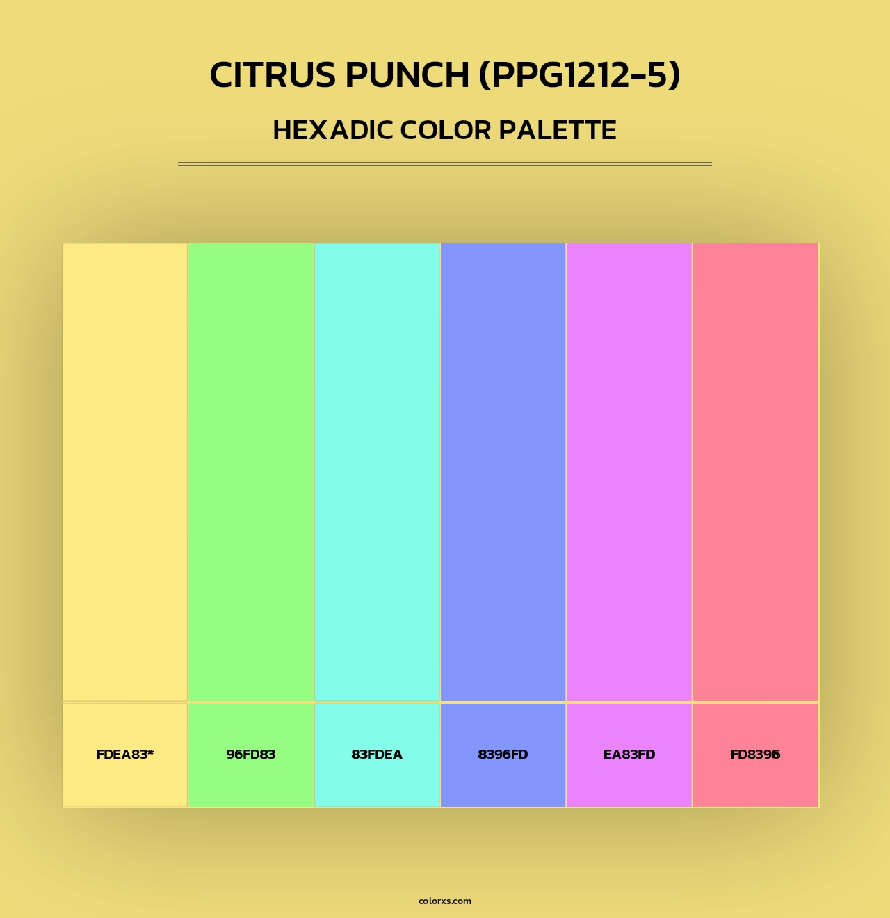 Citrus Punch (PPG1212-5) - Hexadic Color Palette