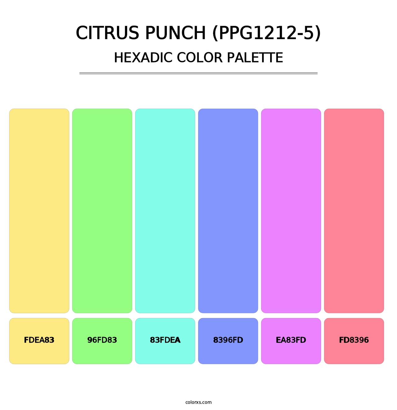 Citrus Punch (PPG1212-5) - Hexadic Color Palette