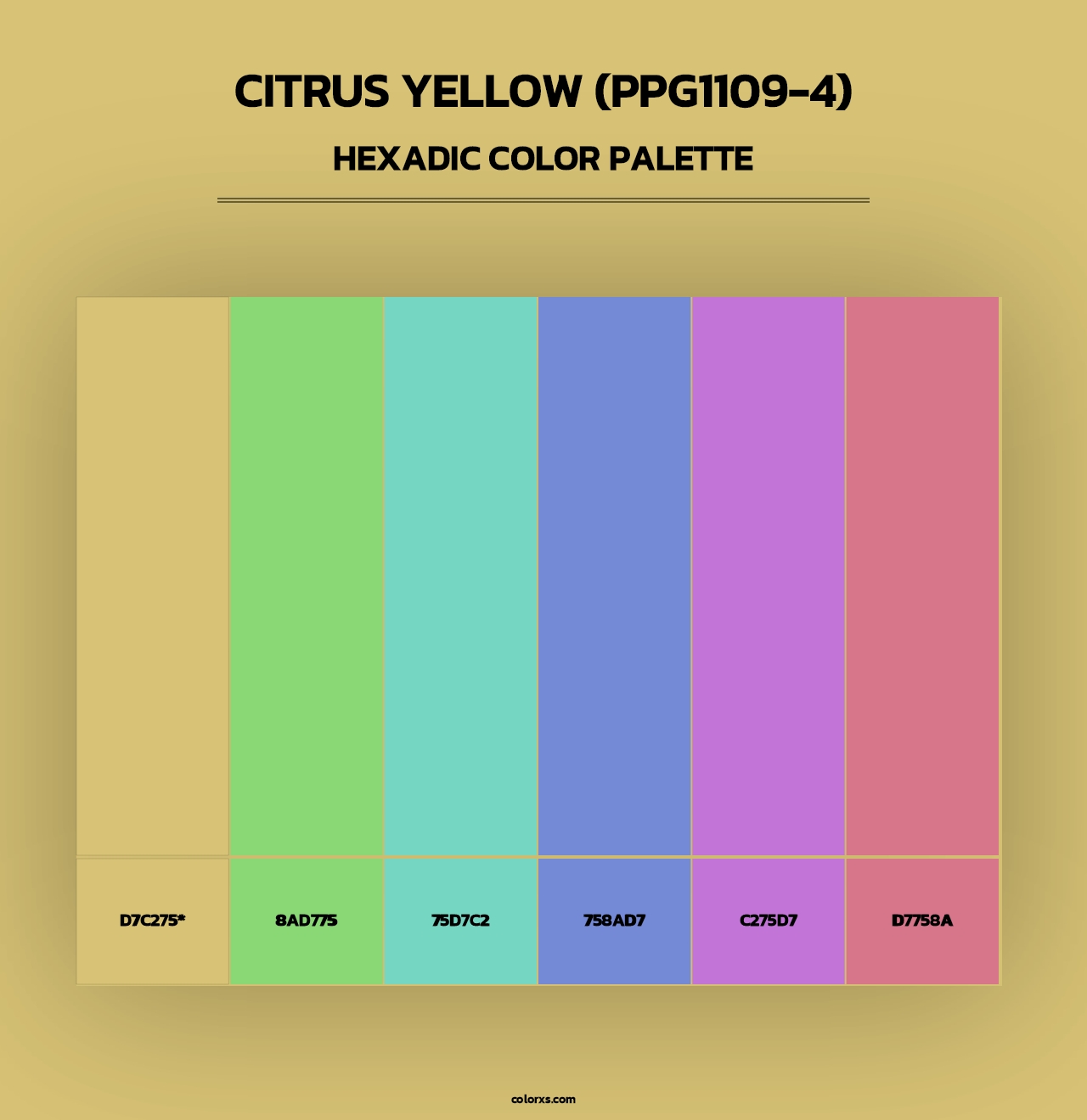 Citrus Yellow (PPG1109-4) - Hexadic Color Palette