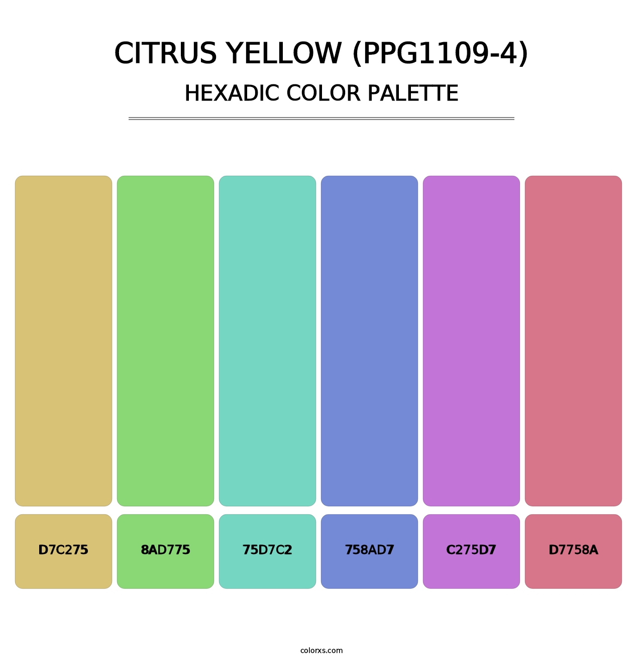 Citrus Yellow (PPG1109-4) - Hexadic Color Palette