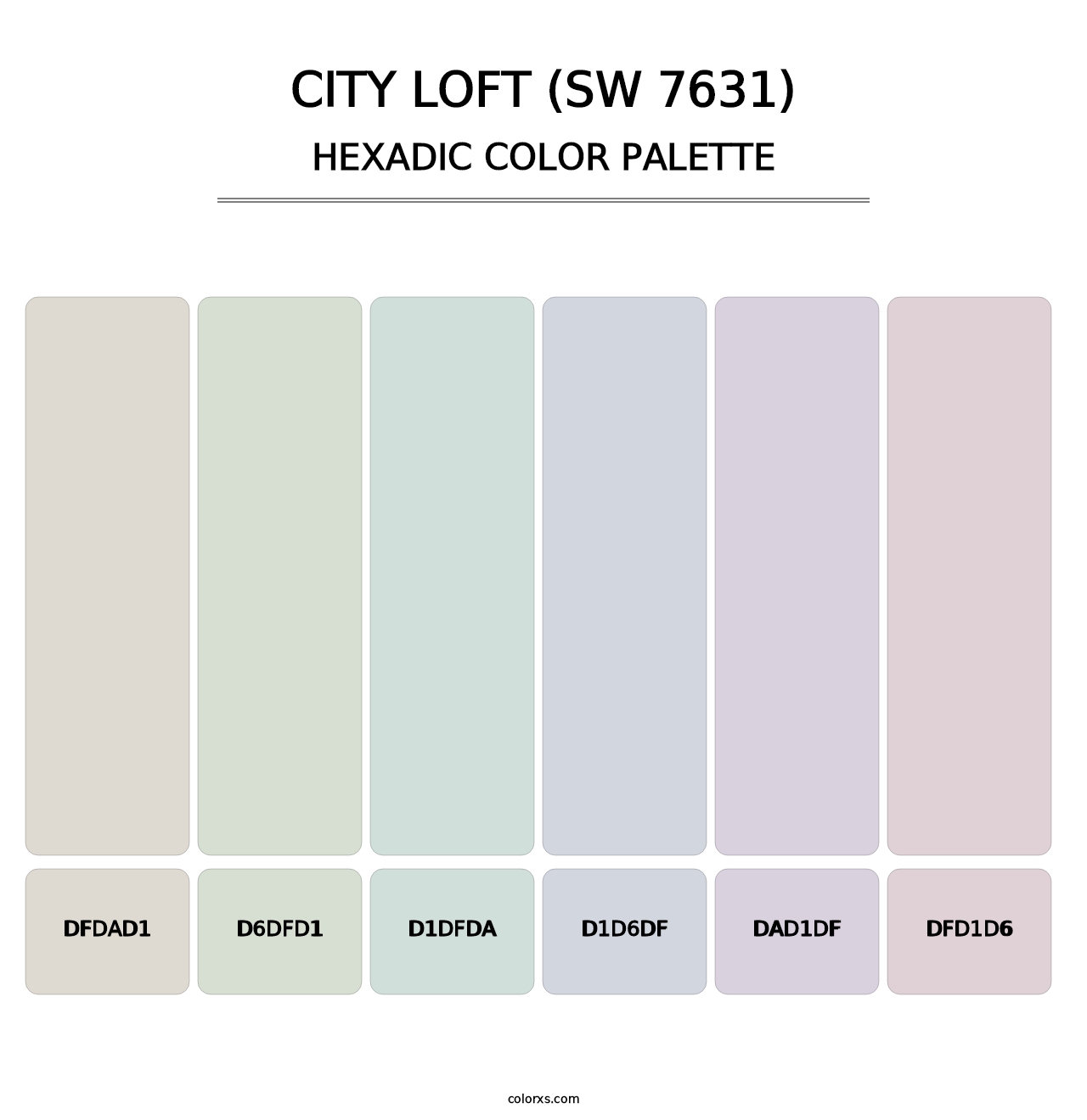 City Loft (SW 7631) - Hexadic Color Palette