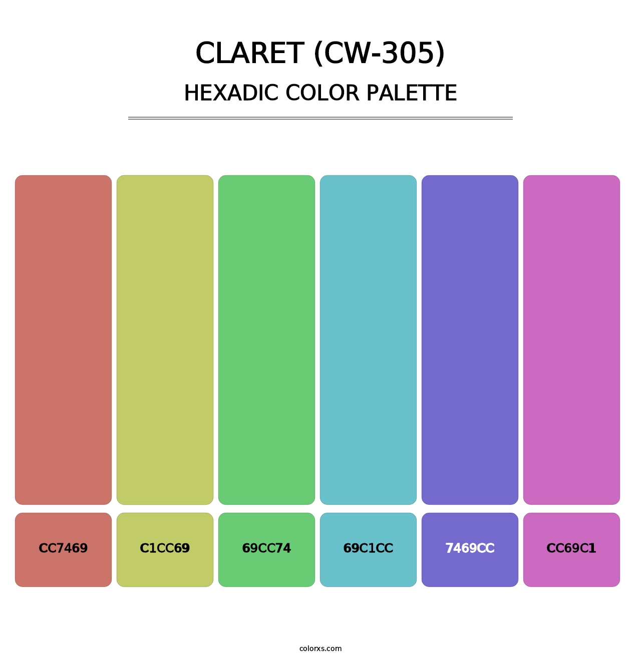 Claret (CW-305) - Hexadic Color Palette