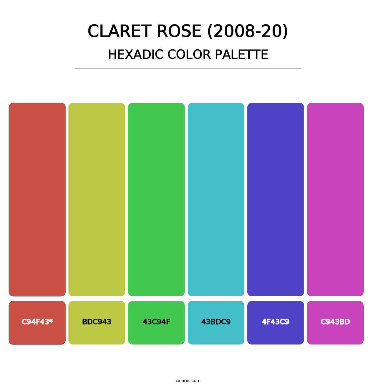Claret Rose (2008-20) - Hexadic Color Palette