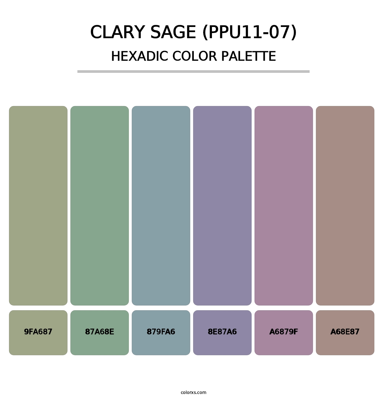 Clary Sage (PPU11-07) - Hexadic Color Palette