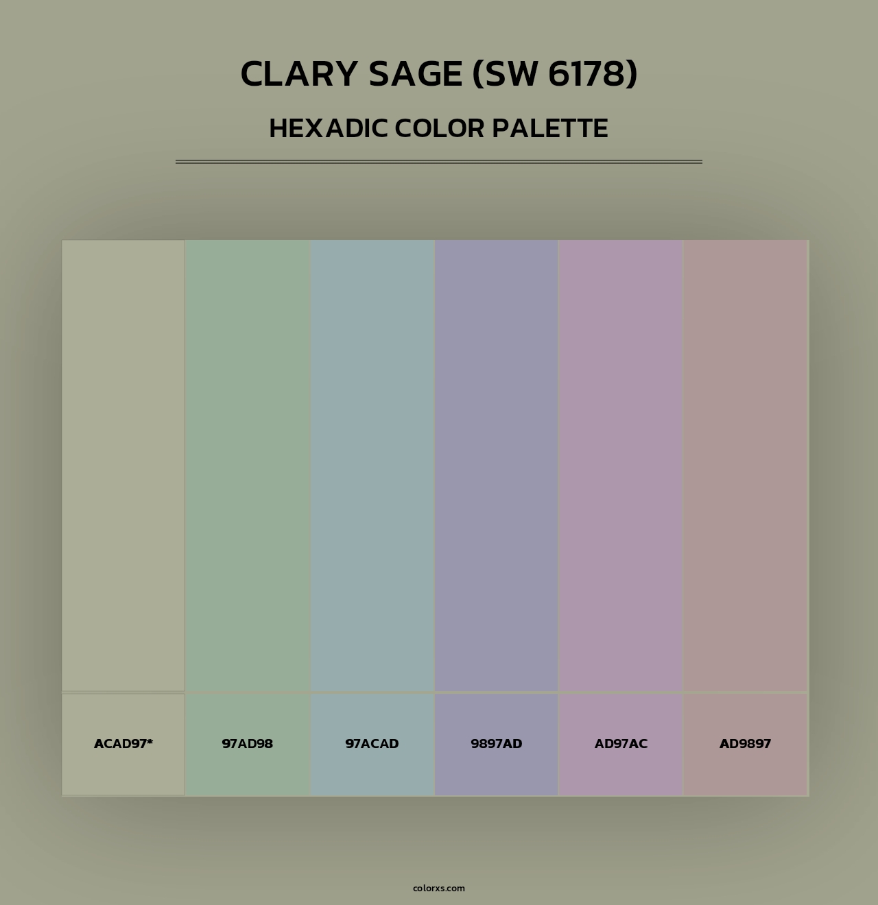 Clary Sage (SW 6178) - Hexadic Color Palette