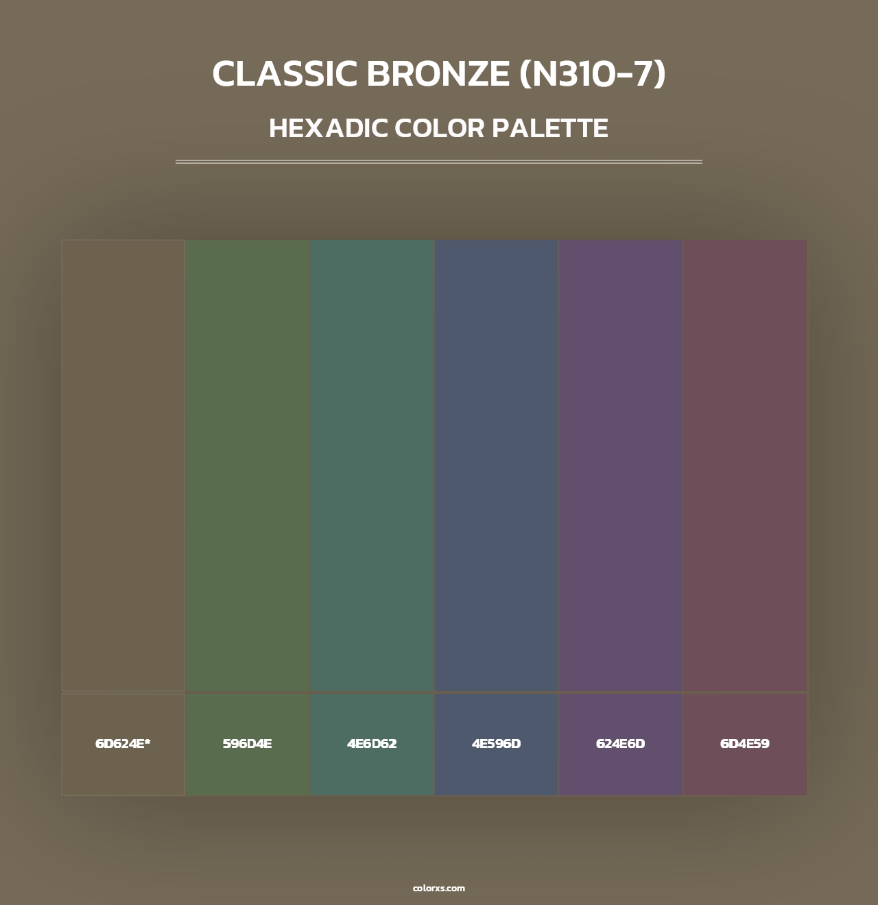 Classic Bronze (N310-7) - Hexadic Color Palette