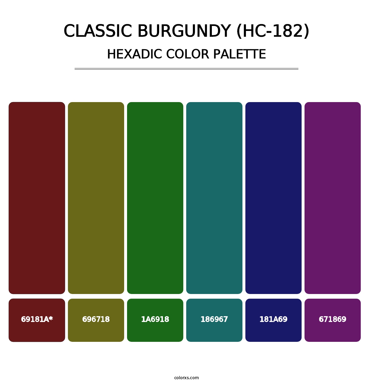 Classic Burgundy (HC-182) - Hexadic Color Palette