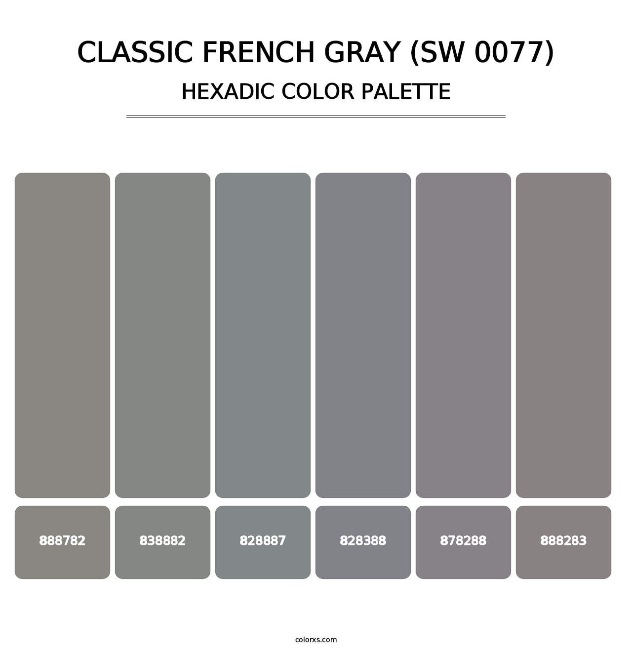 Classic French Gray (SW 0077) - Hexadic Color Palette