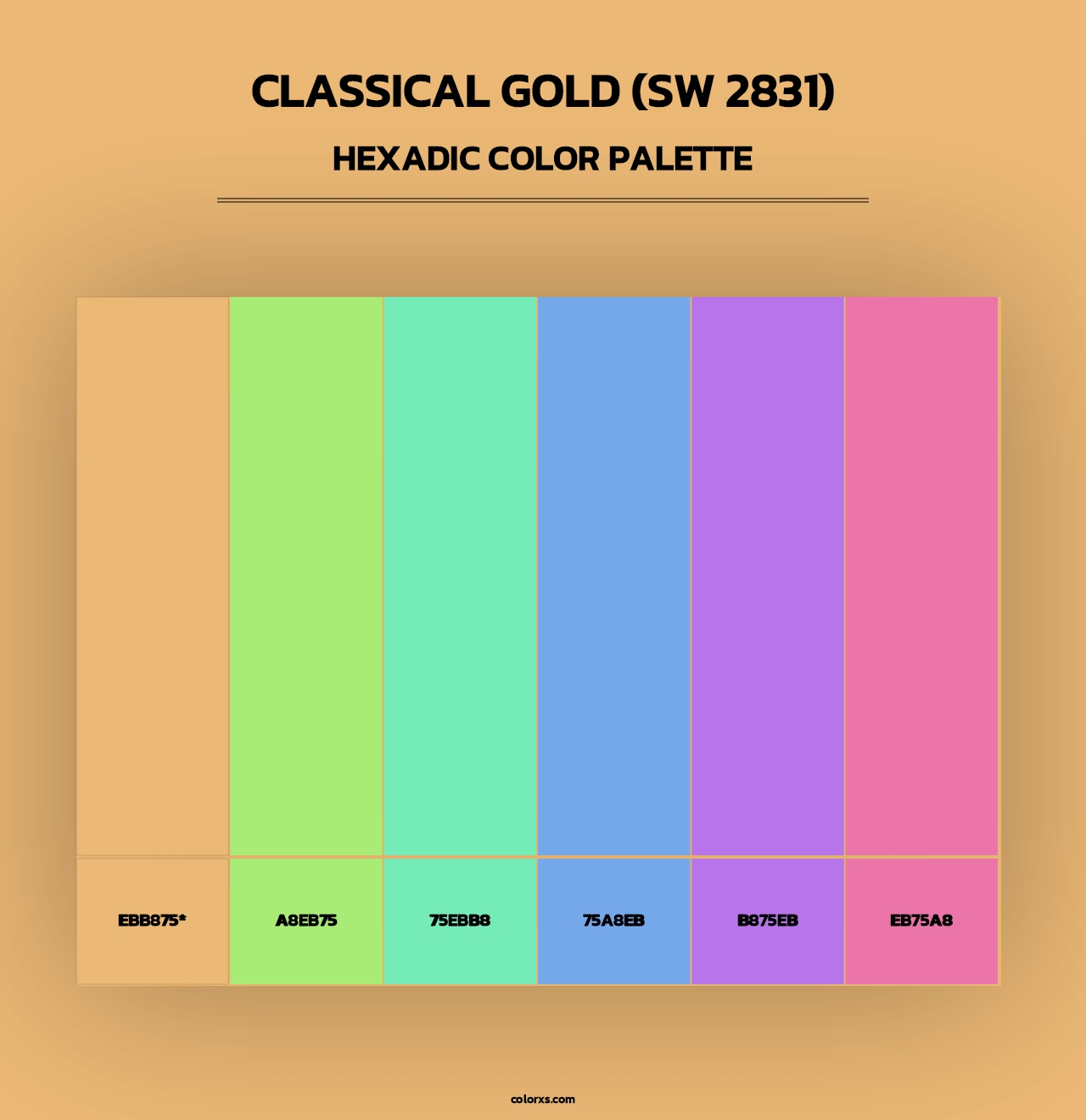 Classical Gold (SW 2831) - Hexadic Color Palette