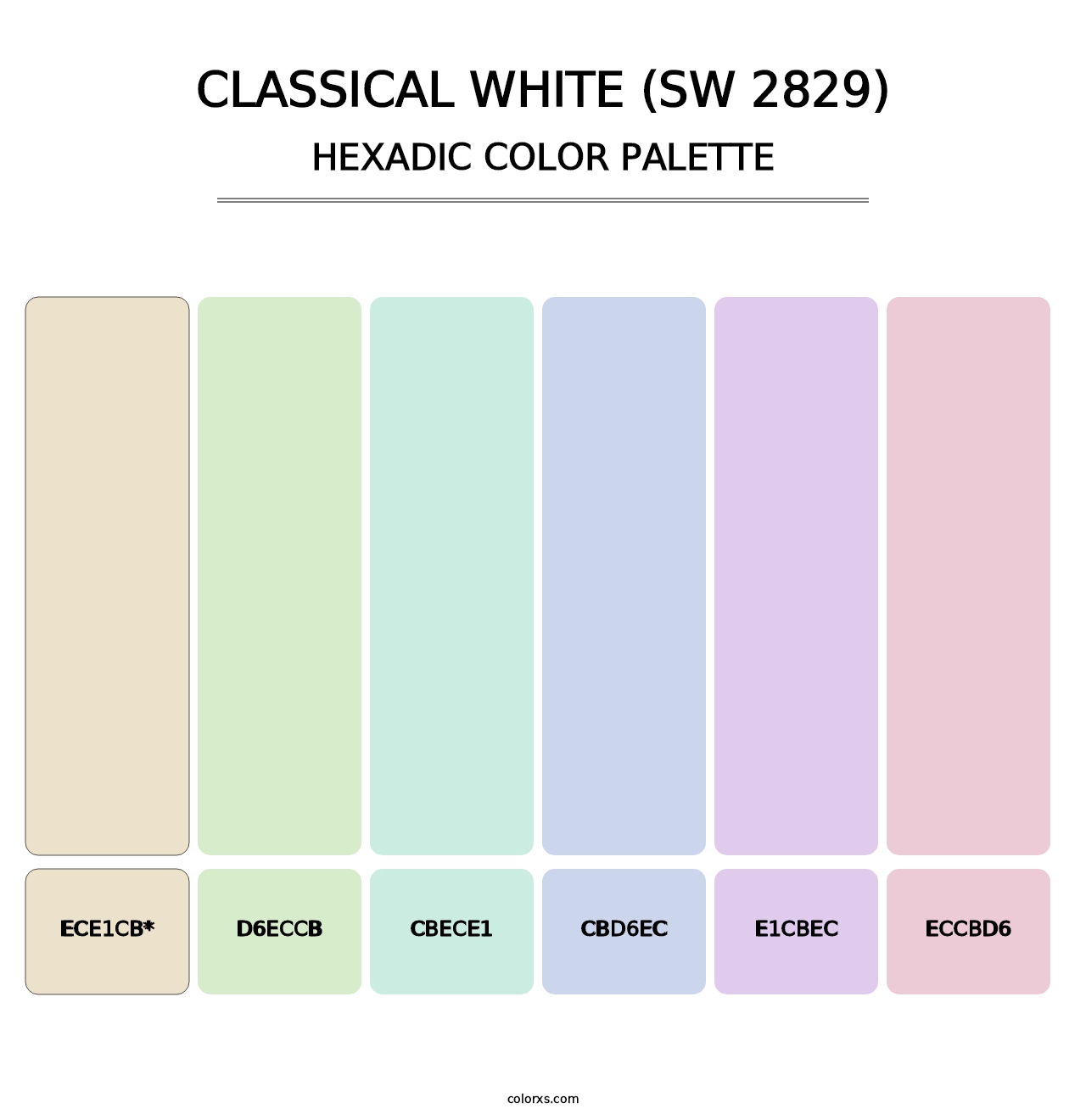 Classical White (SW 2829) - Hexadic Color Palette