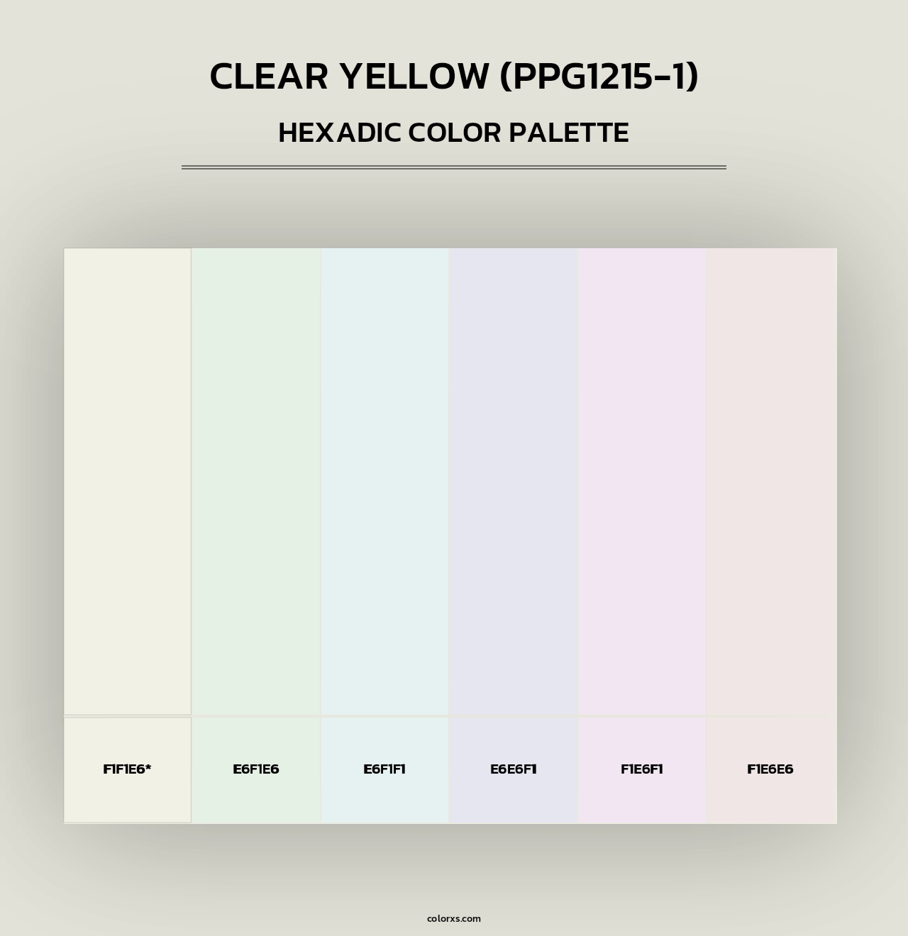 Clear Yellow (PPG1215-1) - Hexadic Color Palette