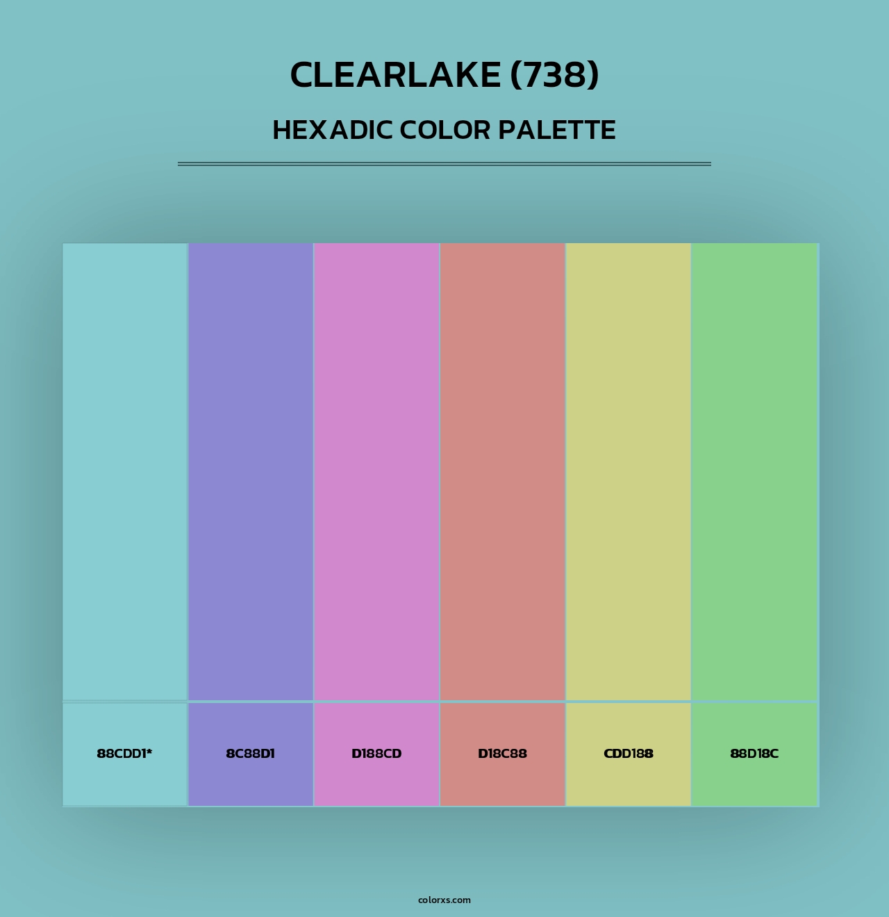 Clearlake (738) - Hexadic Color Palette