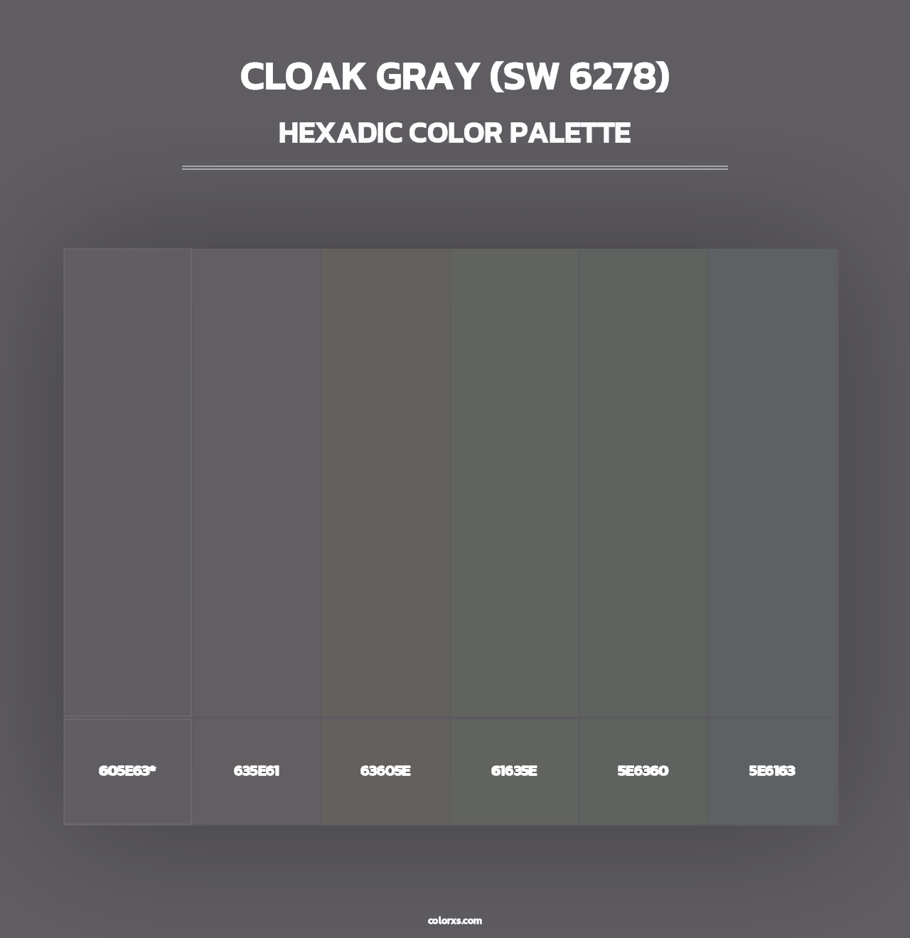 Cloak Gray (SW 6278) - Hexadic Color Palette