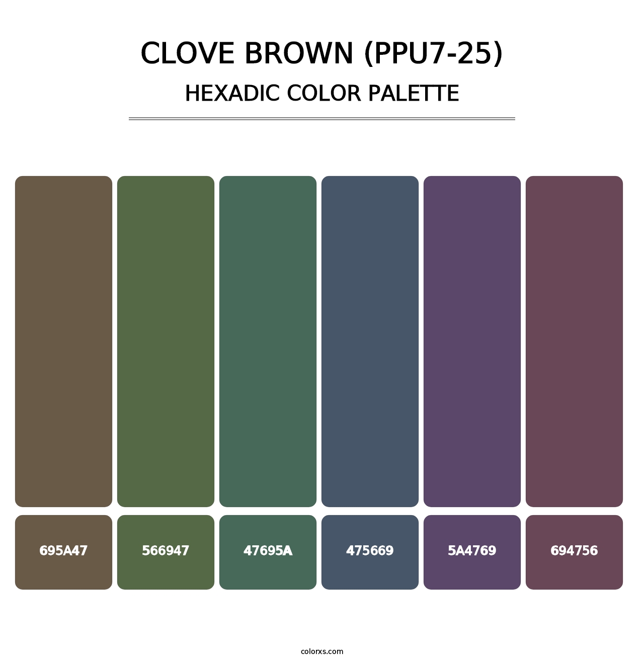 Clove Brown (PPU7-25) - Hexadic Color Palette