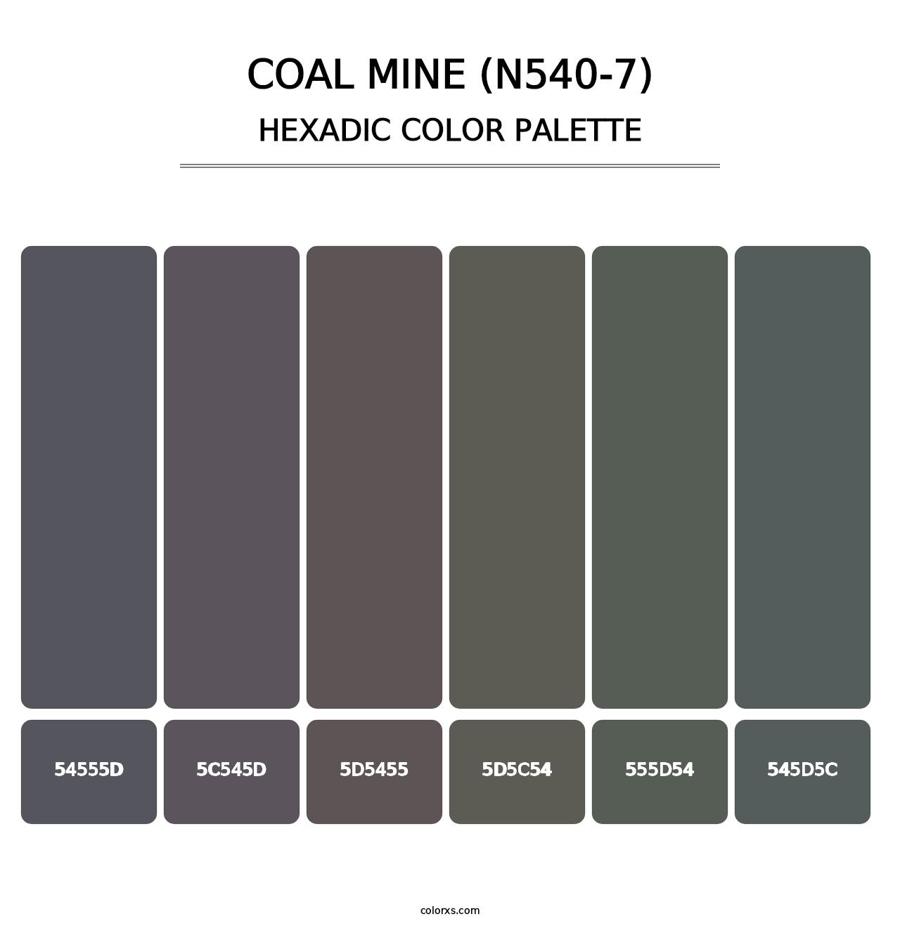 Coal Mine (N540-7) - Hexadic Color Palette