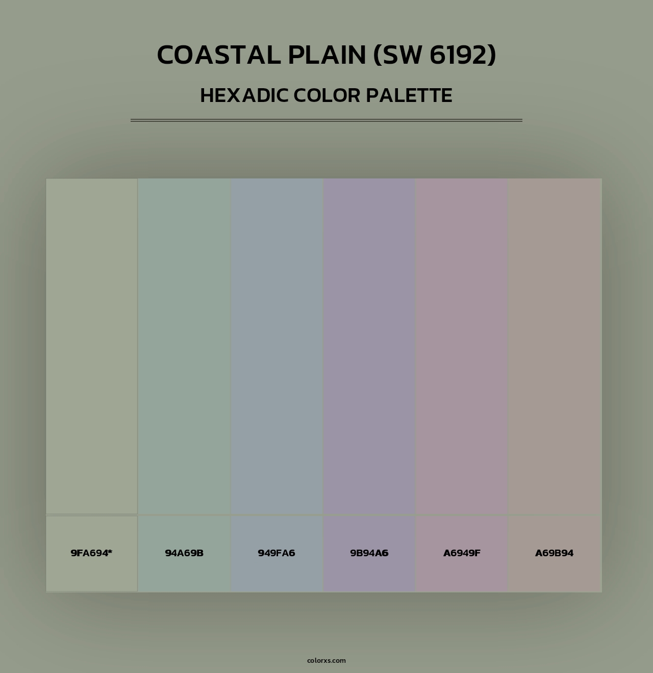Coastal Plain (SW 6192) - Hexadic Color Palette