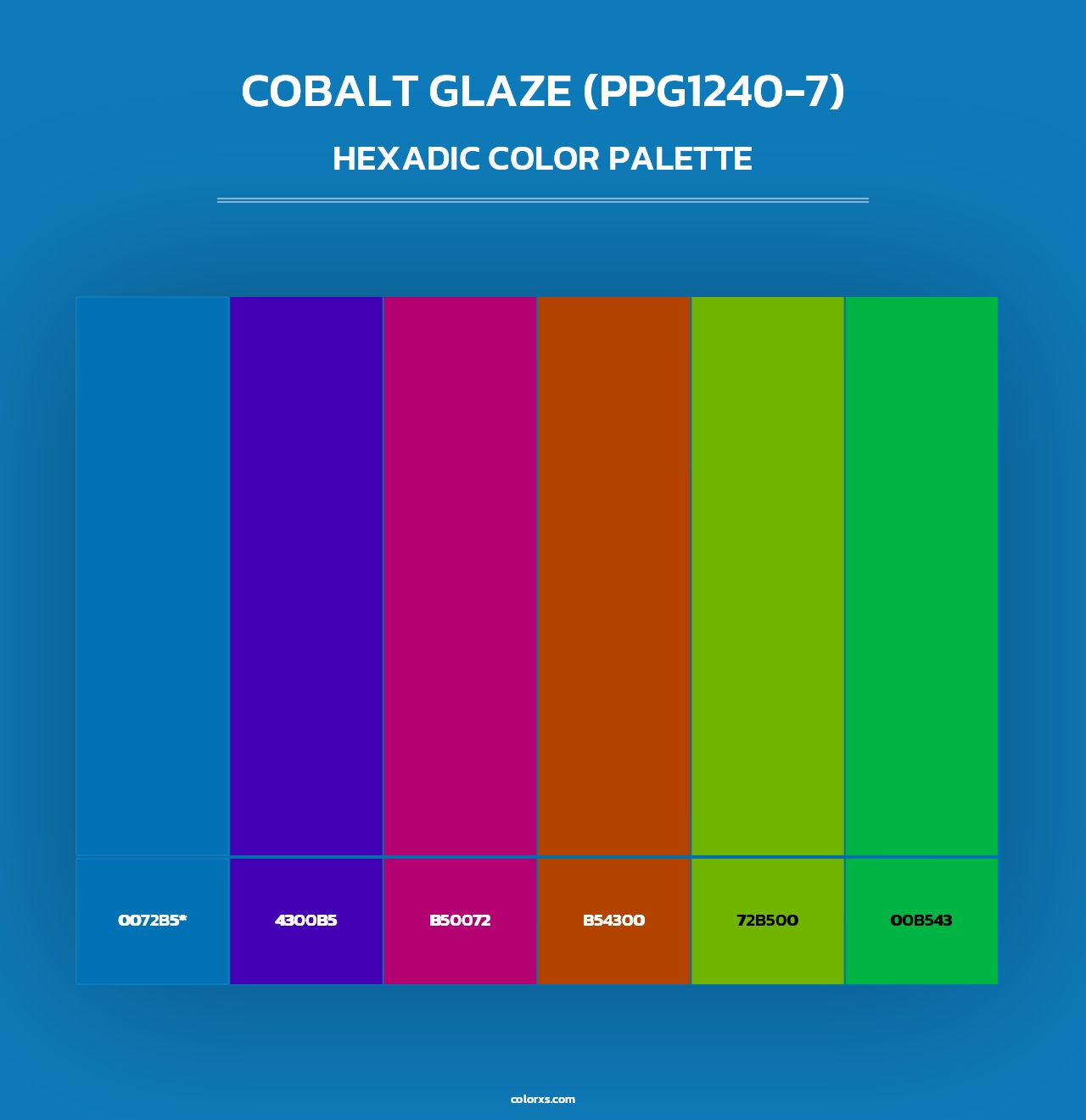 Cobalt Glaze (PPG1240-7) - Hexadic Color Palette