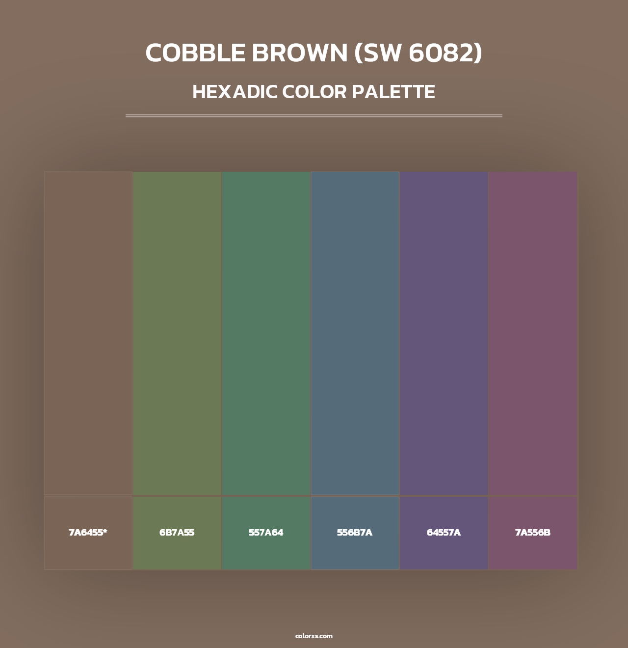 Cobble Brown (SW 6082) - Hexadic Color Palette