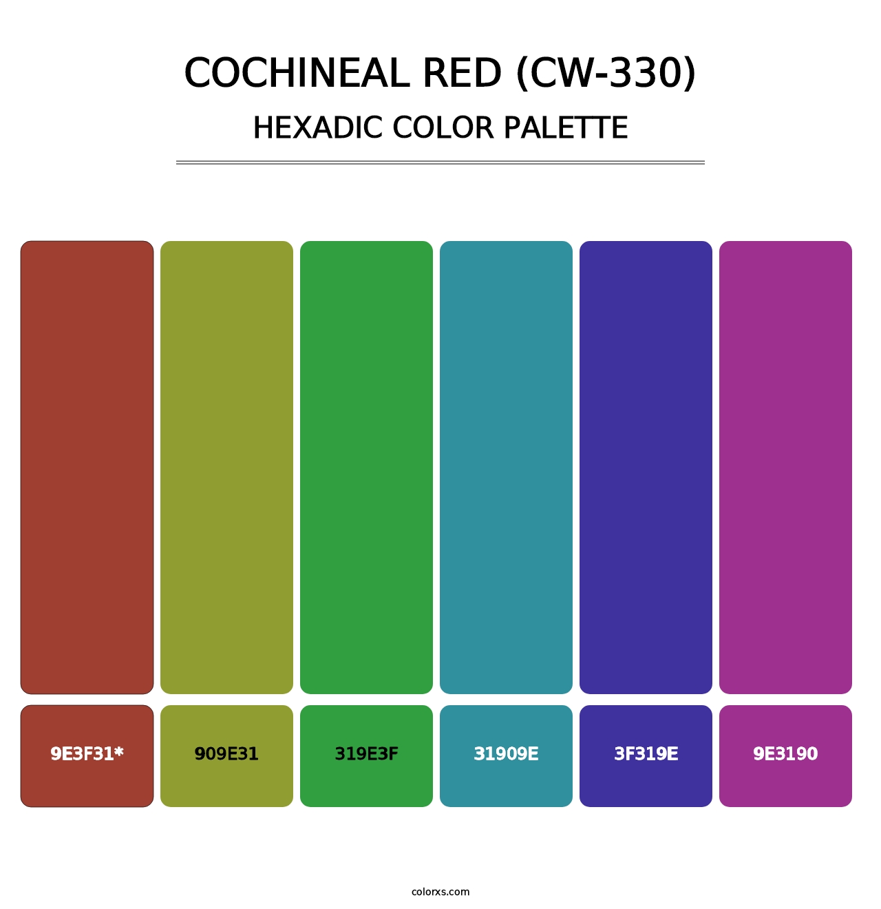 Cochineal Red (CW-330) - Hexadic Color Palette