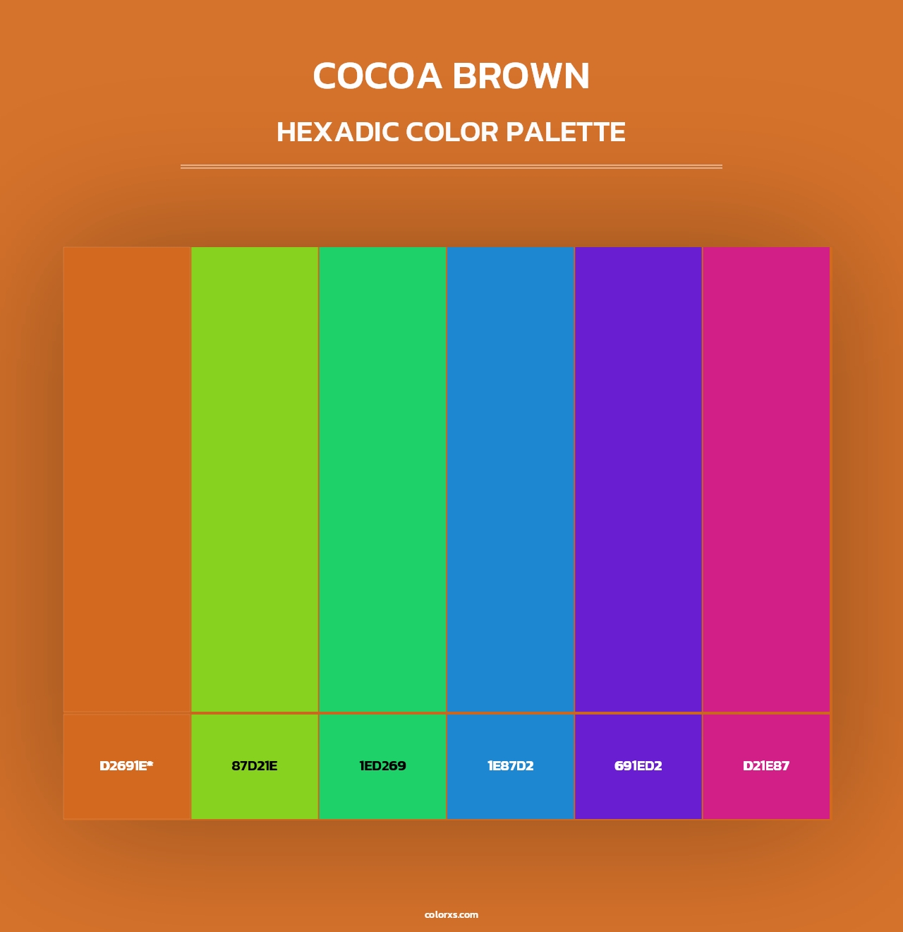 Cocoa Brown - Hexadic Color Palette