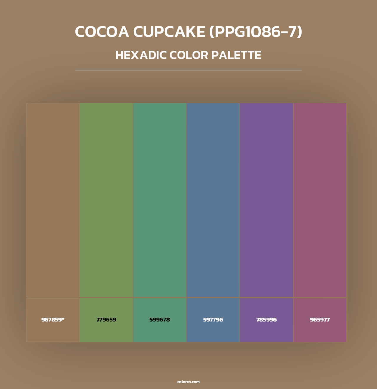 Cocoa Cupcake (PPG1086-7) - Hexadic Color Palette