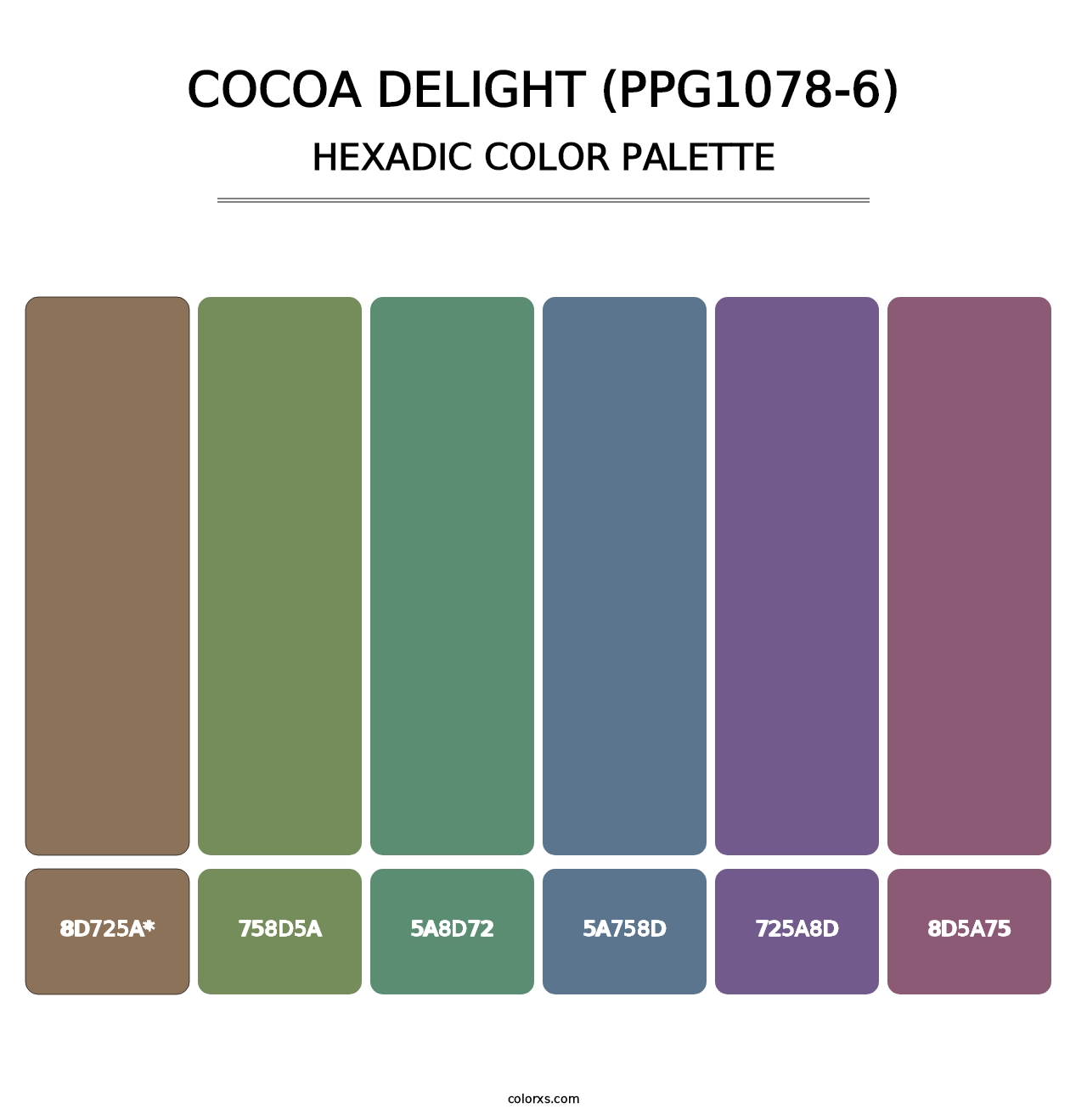 Cocoa Delight (PPG1078-6) - Hexadic Color Palette