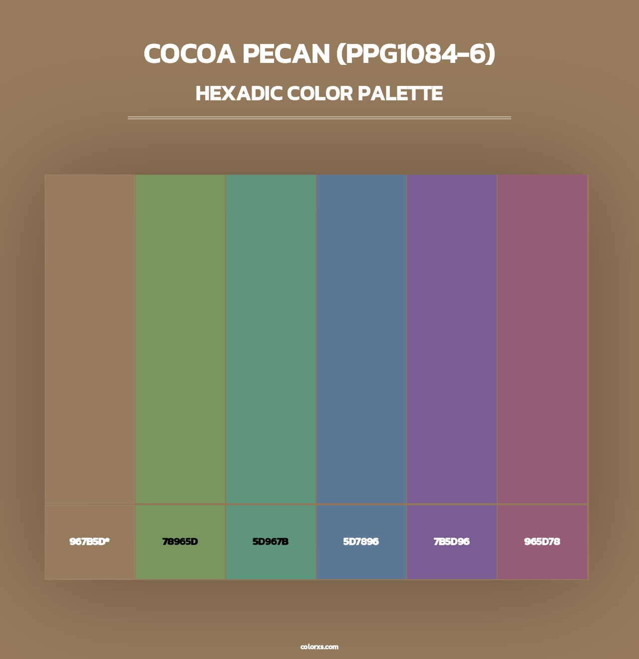 Cocoa Pecan (PPG1084-6) - Hexadic Color Palette