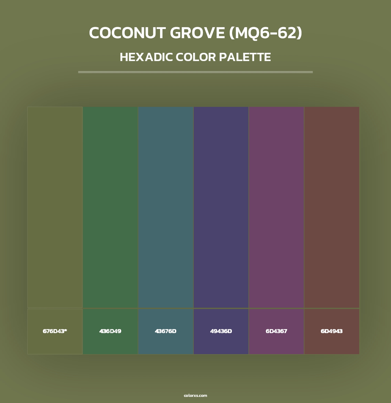 Coconut Grove (MQ6-62) - Hexadic Color Palette