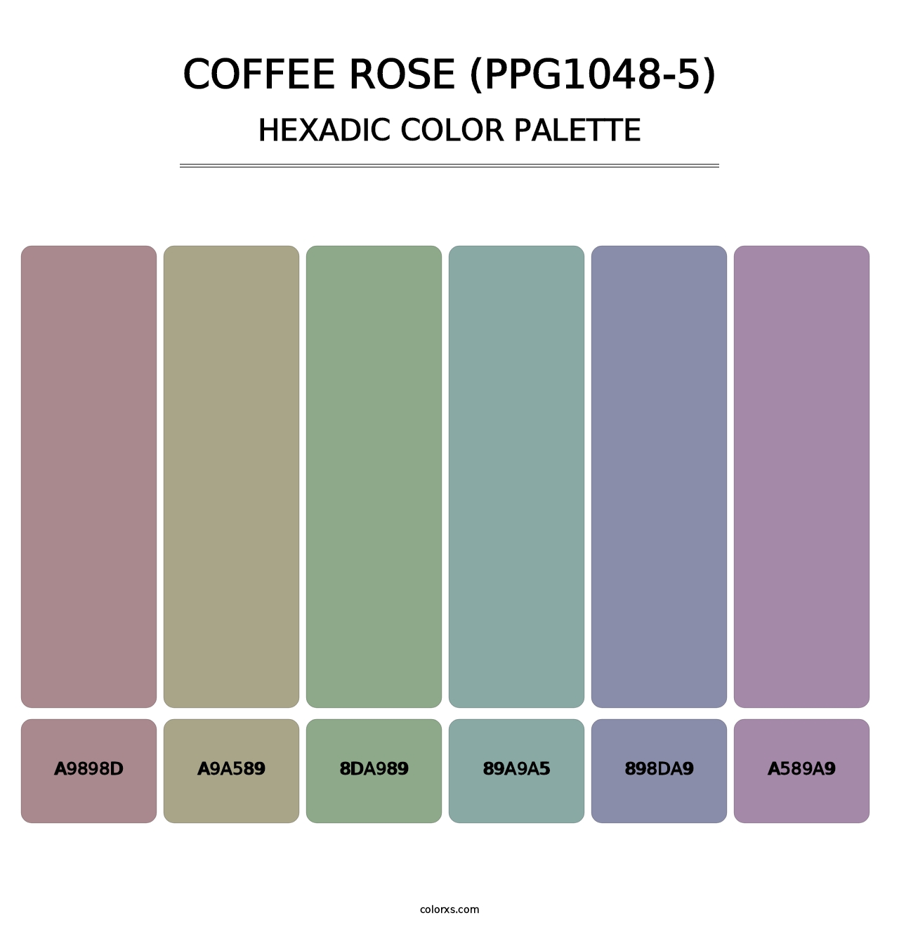 Coffee Rose (PPG1048-5) - Hexadic Color Palette