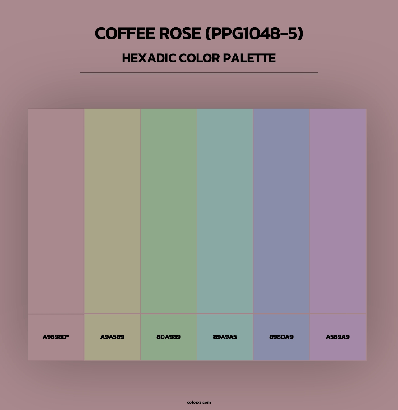 Coffee Rose (PPG1048-5) - Hexadic Color Palette