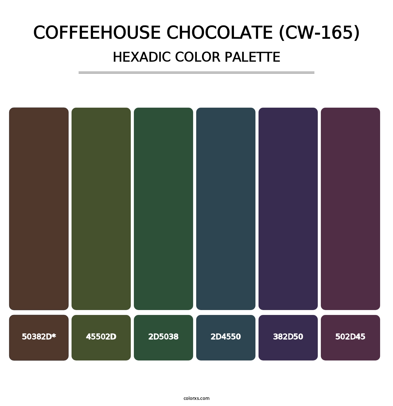 Coffeehouse Chocolate (CW-165) - Hexadic Color Palette