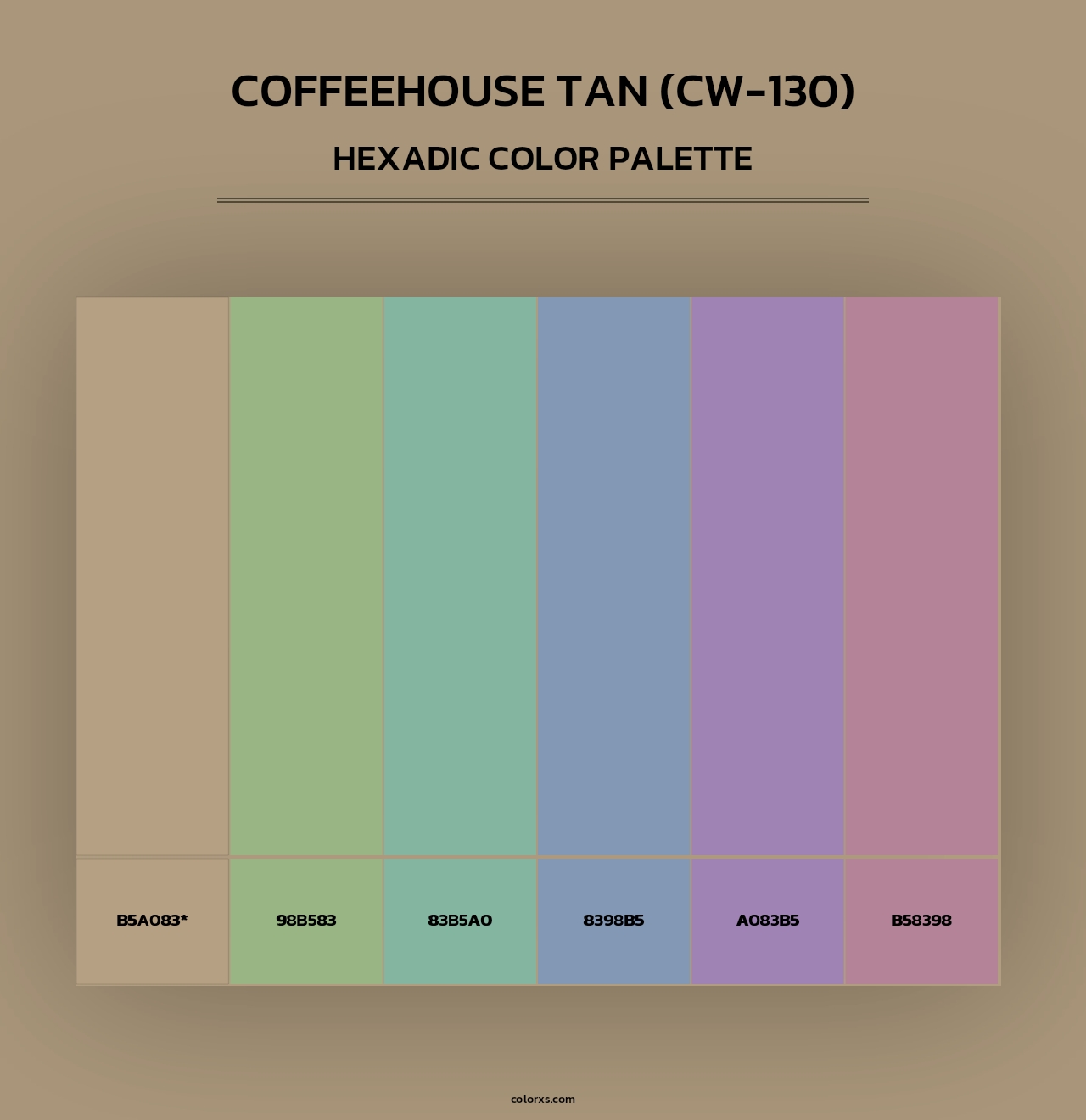 Coffeehouse Tan (CW-130) - Hexadic Color Palette