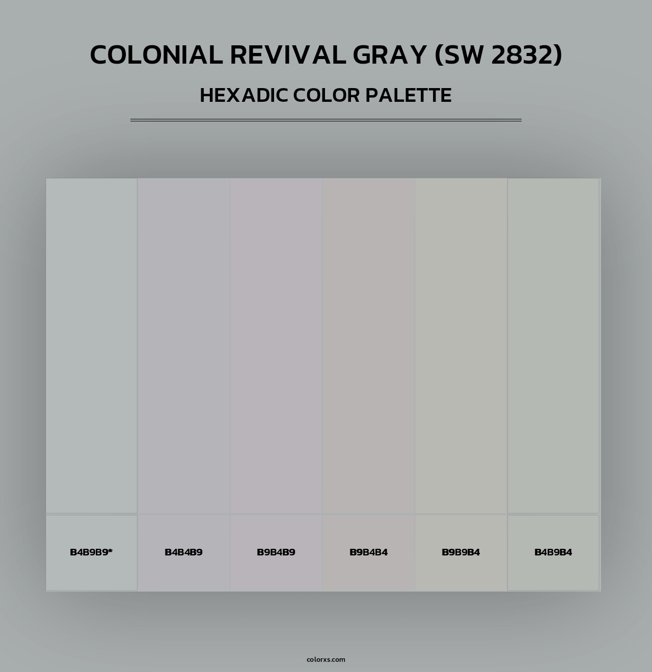 Colonial Revival Gray (SW 2832) - Hexadic Color Palette
