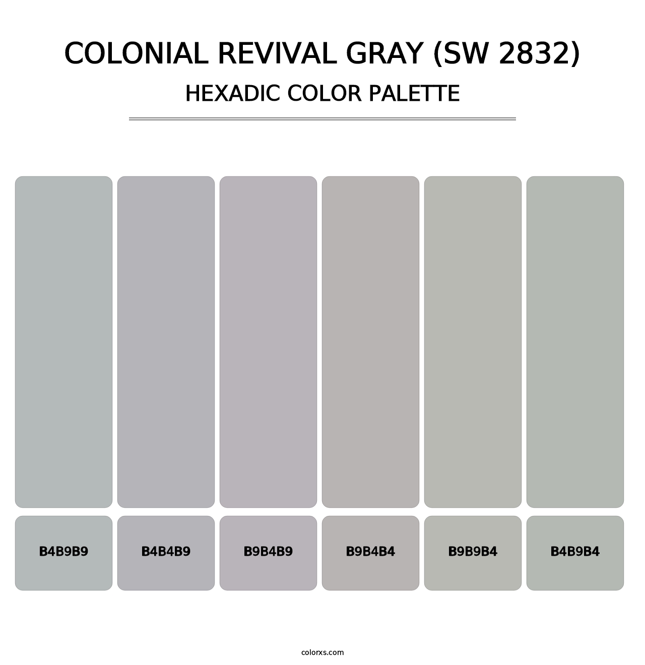 Colonial Revival Gray (SW 2832) - Hexadic Color Palette