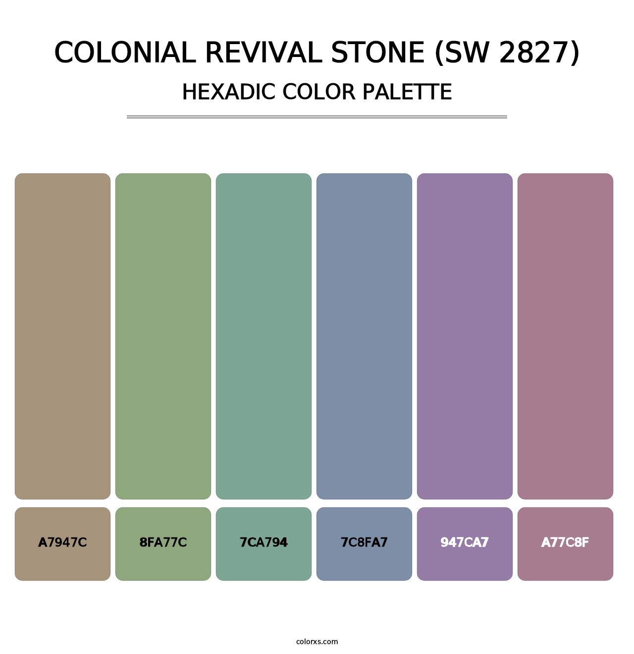 Colonial Revival Stone (SW 2827) - Hexadic Color Palette