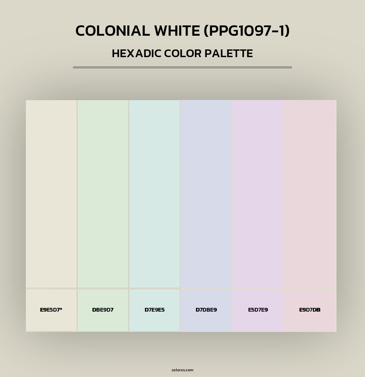Colonial White (PPG1097-1) - Hexadic Color Palette