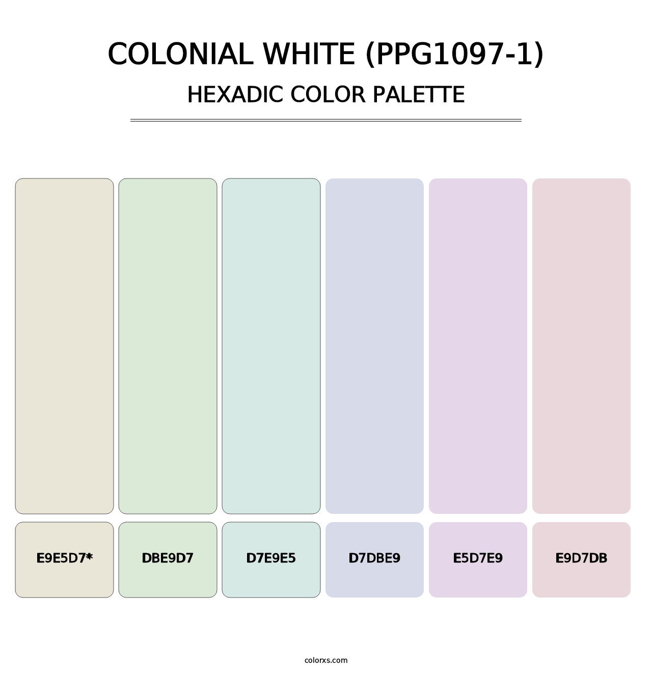 Colonial White (PPG1097-1) - Hexadic Color Palette
