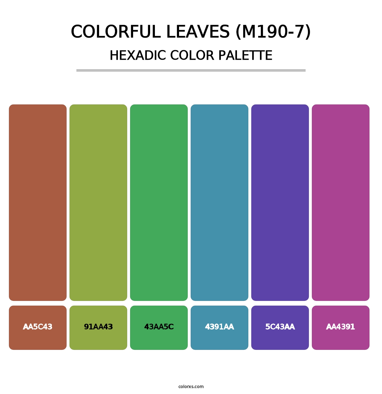 Colorful Leaves (M190-7) - Hexadic Color Palette