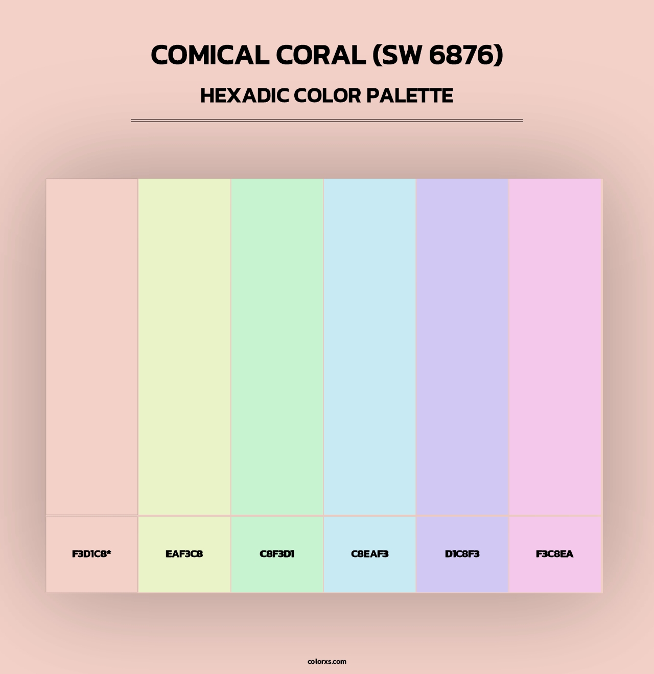 Comical Coral (SW 6876) - Hexadic Color Palette