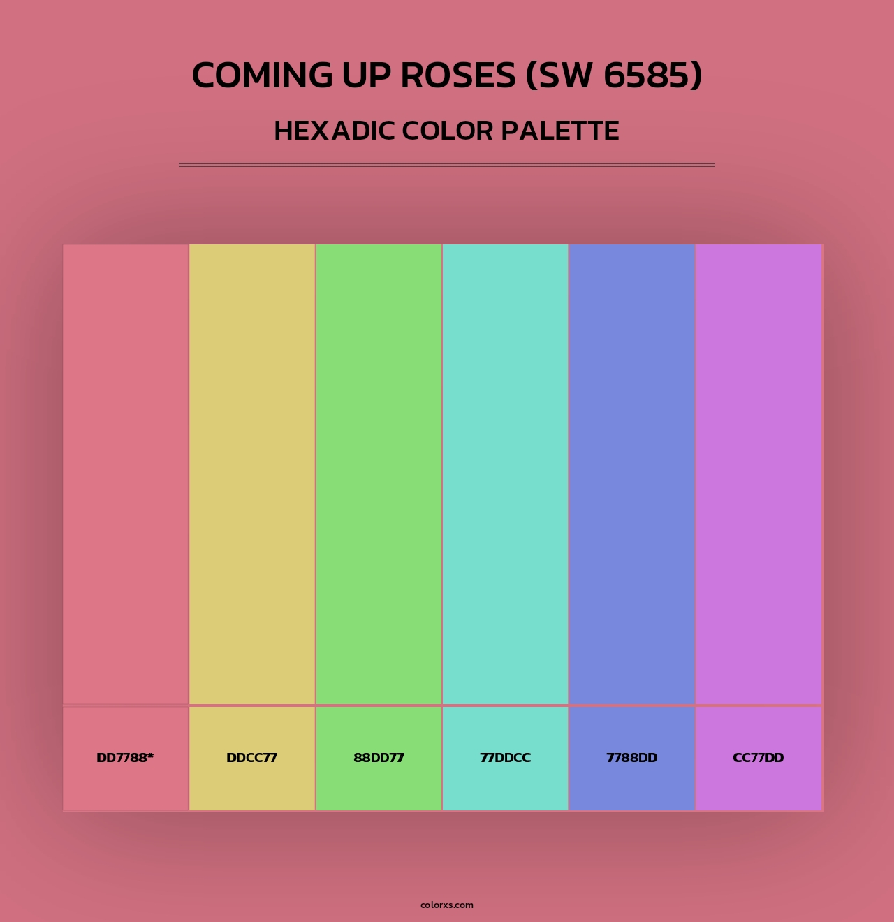 Coming up Roses (SW 6585) - Hexadic Color Palette