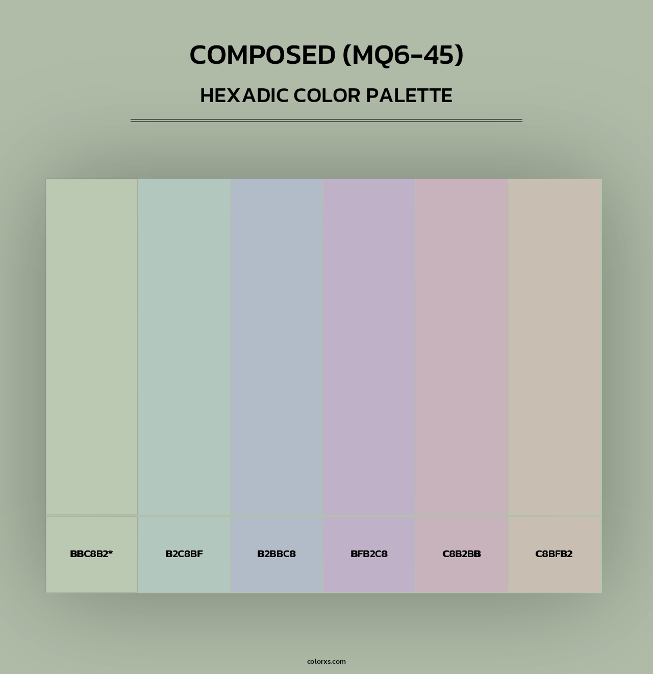 Composed (MQ6-45) - Hexadic Color Palette