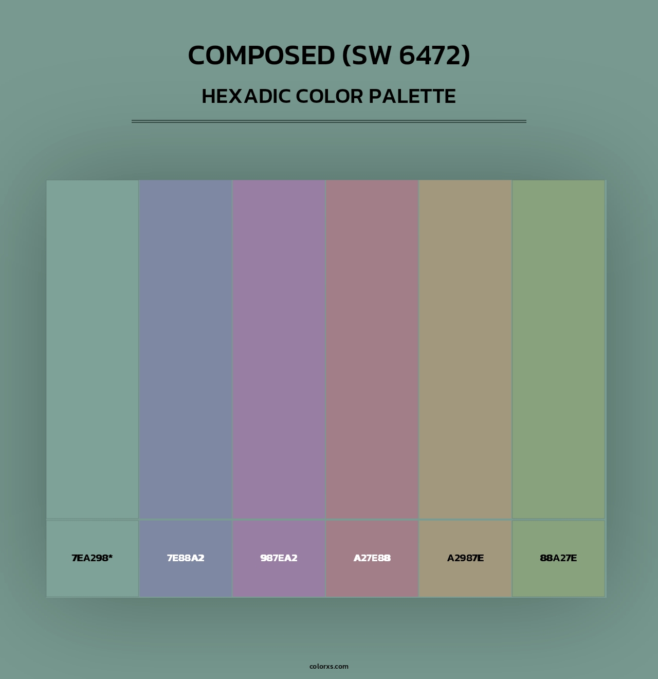 Composed (SW 6472) - Hexadic Color Palette
