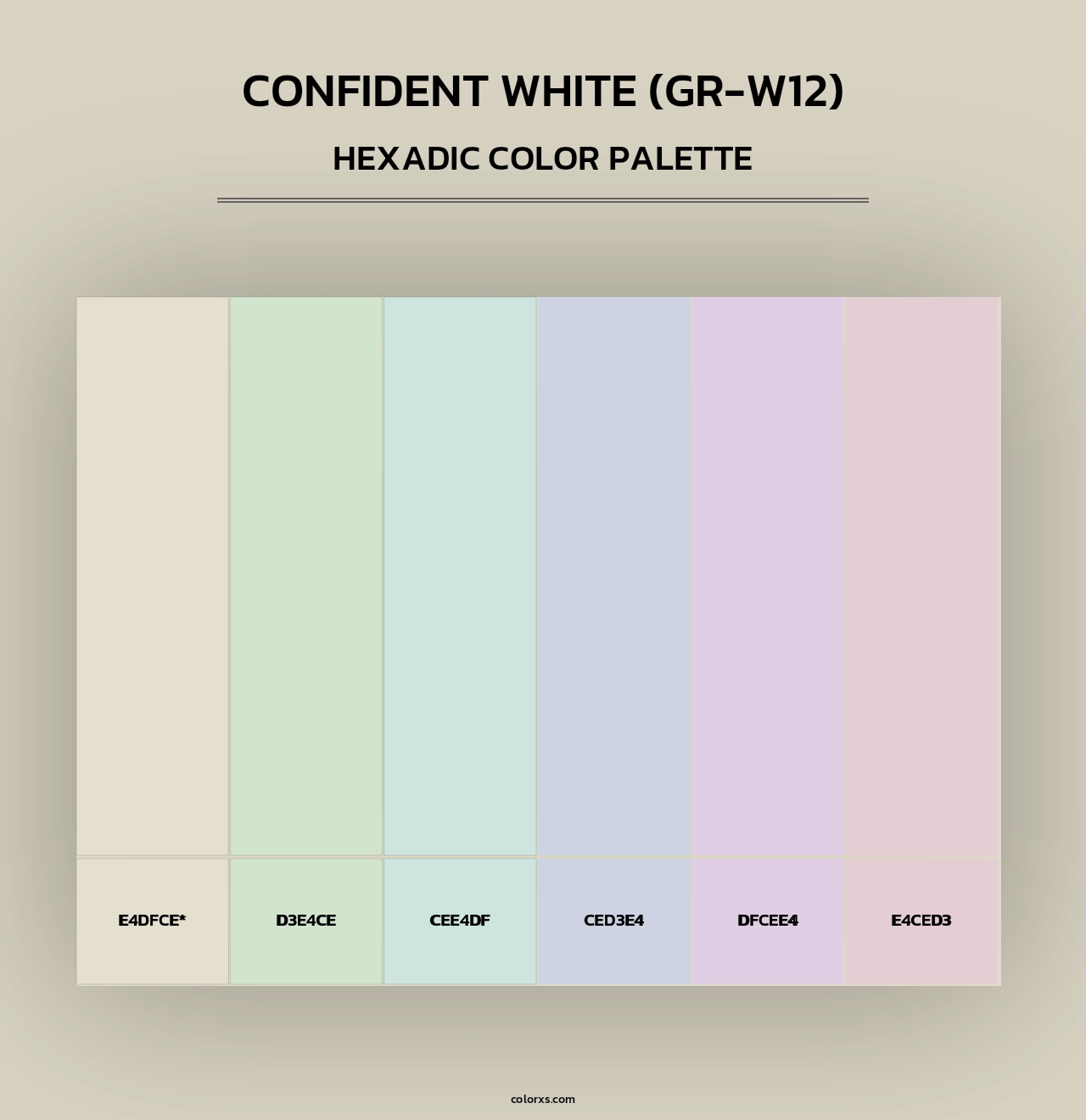 Confident White (GR-W12) - Hexadic Color Palette