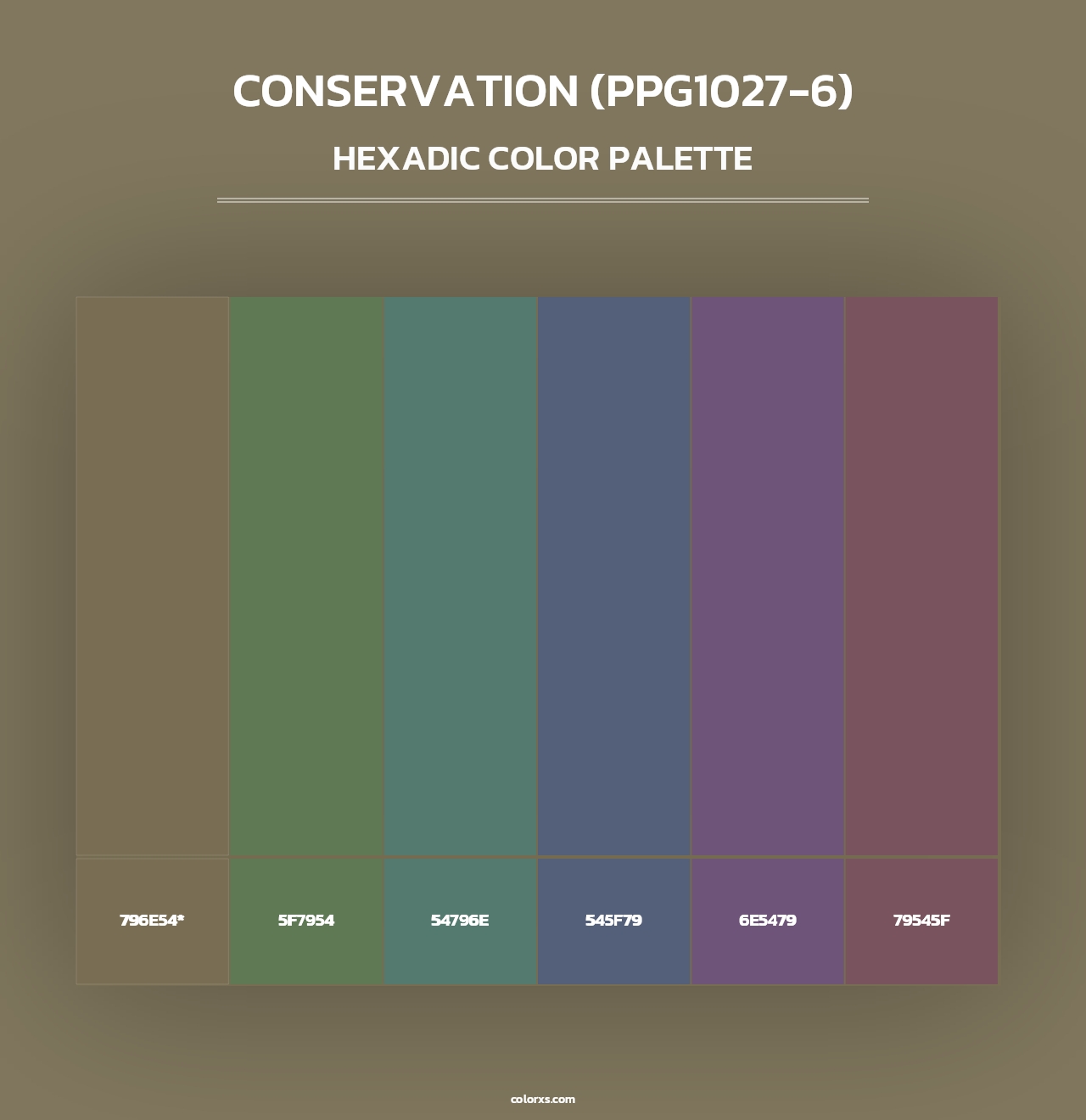 Conservation (PPG1027-6) - Hexadic Color Palette