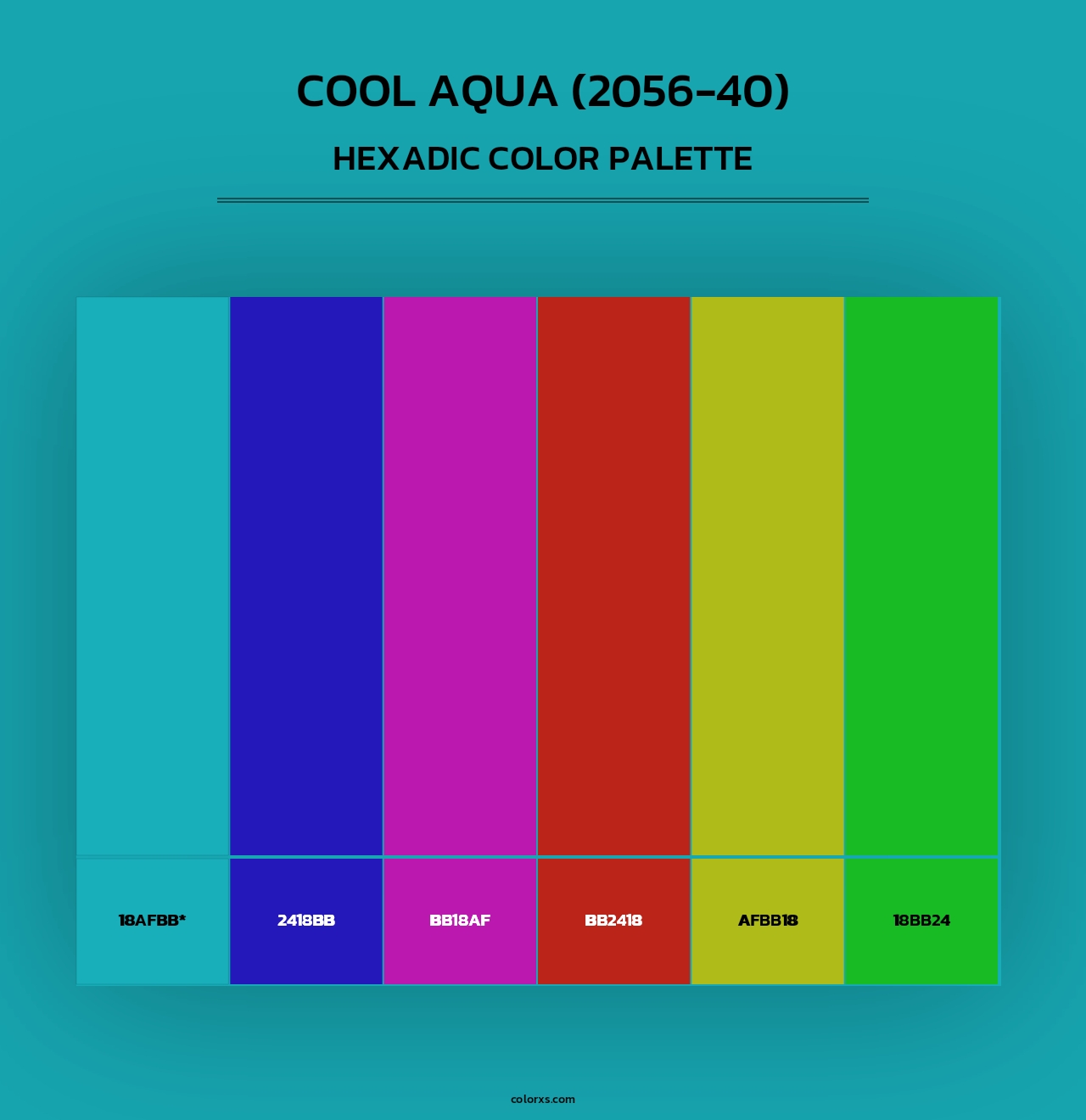 Cool Aqua (2056-40) - Hexadic Color Palette