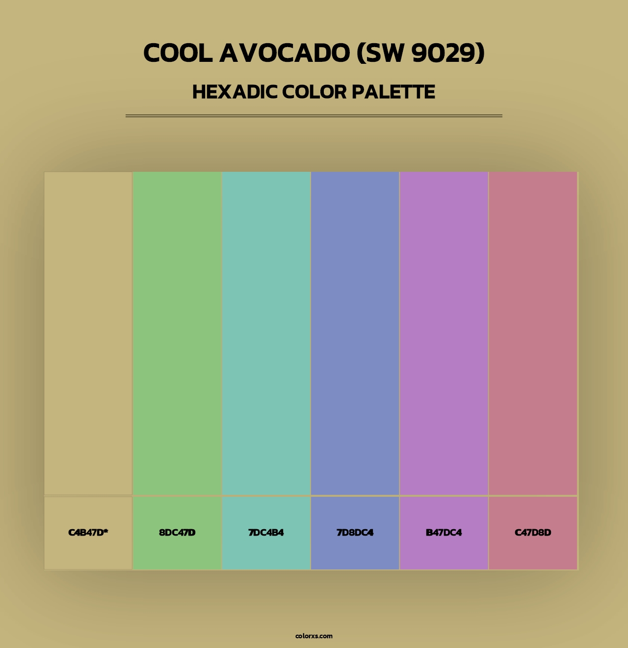 Cool Avocado (SW 9029) - Hexadic Color Palette