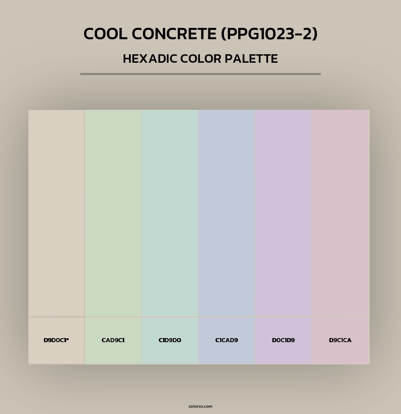 Cool Concrete (PPG1023-2) - Hexadic Color Palette
