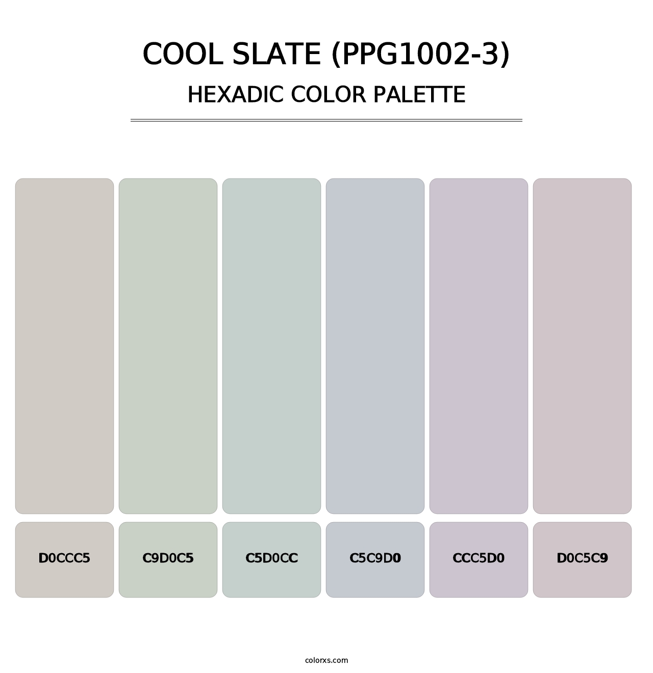 Cool Slate (PPG1002-3) - Hexadic Color Palette