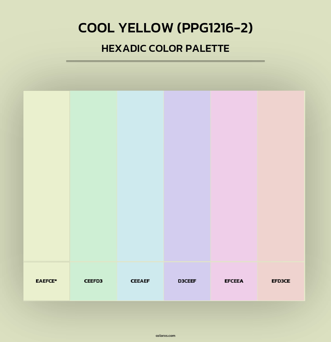 Cool Yellow (PPG1216-2) - Hexadic Color Palette