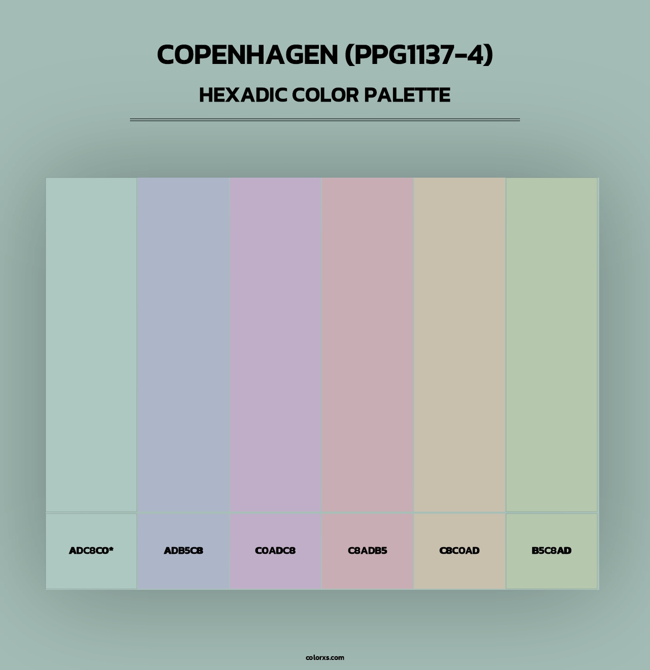 Copenhagen (PPG1137-4) - Hexadic Color Palette